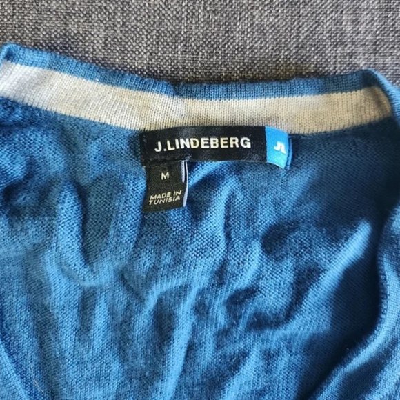 J. Lindeberg Blue Merino Sweater-Vest - Size: M - Picture 2 of 3